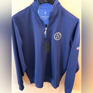 NWT 45/47 Trump 1/4 Zip Pullover Mens Medium Blue Fairway & Greene President USA